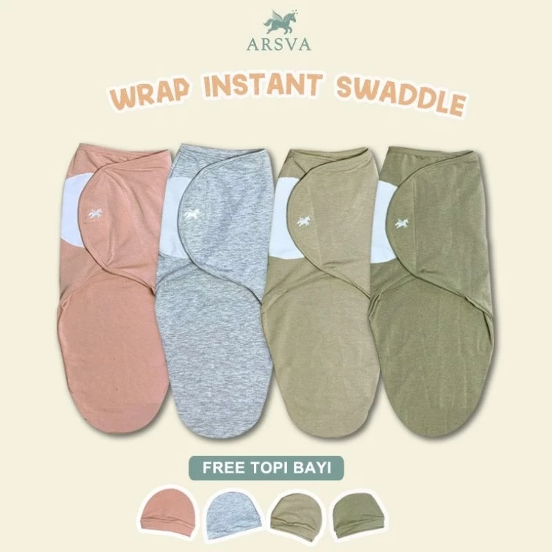 ARSVA Wrap Instant Swaddle Stretch Sleepsack Newborn | Bedong Instan ARSVA  elastis bayi baru lahir