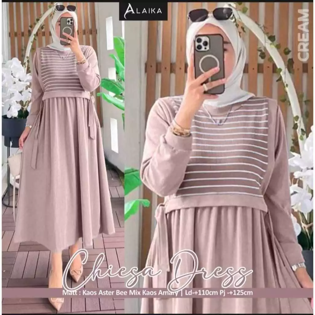 Cheisa dress Knit Kombinasi Crinkel Terbaru 2025