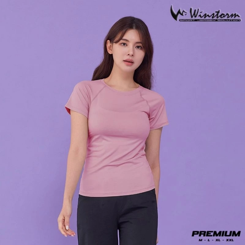 Winstorm Raglan Cewe Baju Olahraga Wanita Premium Dewasa Kaos Badminton Cewe Jersey