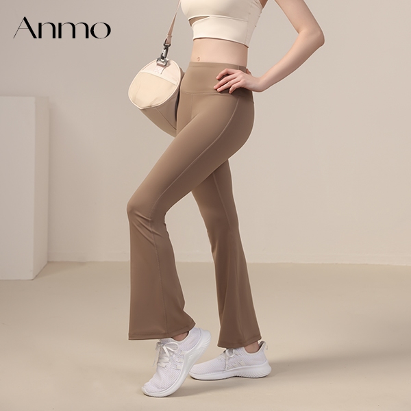 ANMO- Celana Legging Wanita Flare Pants Legging Celana Sport Wanita Legging Olahraga
