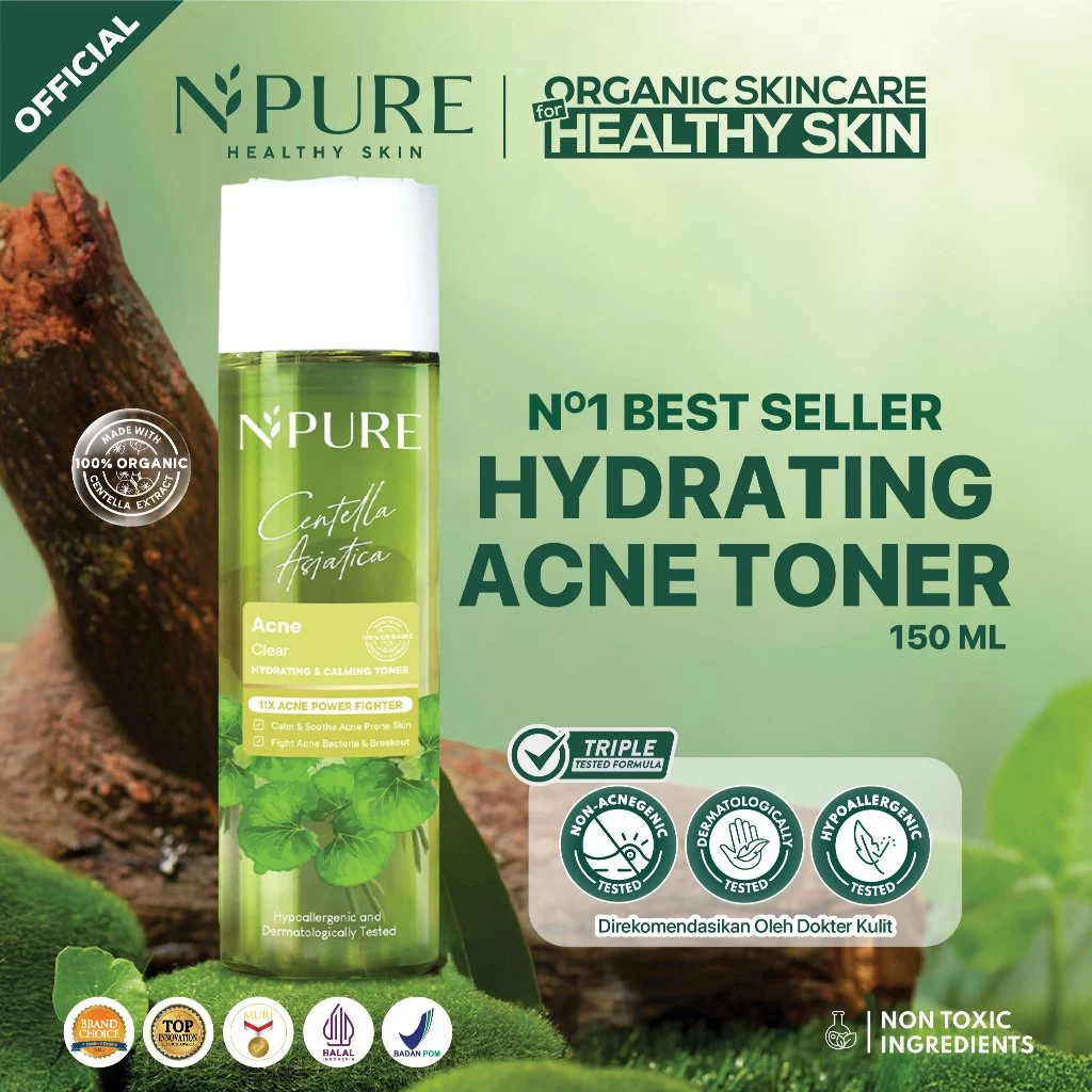 NPURE Cica Acne Toner 150 ml / Acne Toner / Toner Kulit Jerawat Berminyak / Mencerahkan / Beruntus