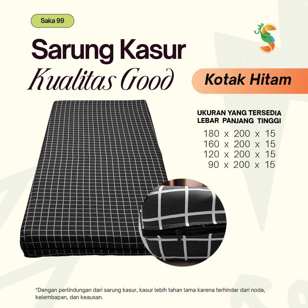 sarung Kasur Busa Resleting 90x200x15 120x200x15/Spre Resleting Homemade No.1 Korean