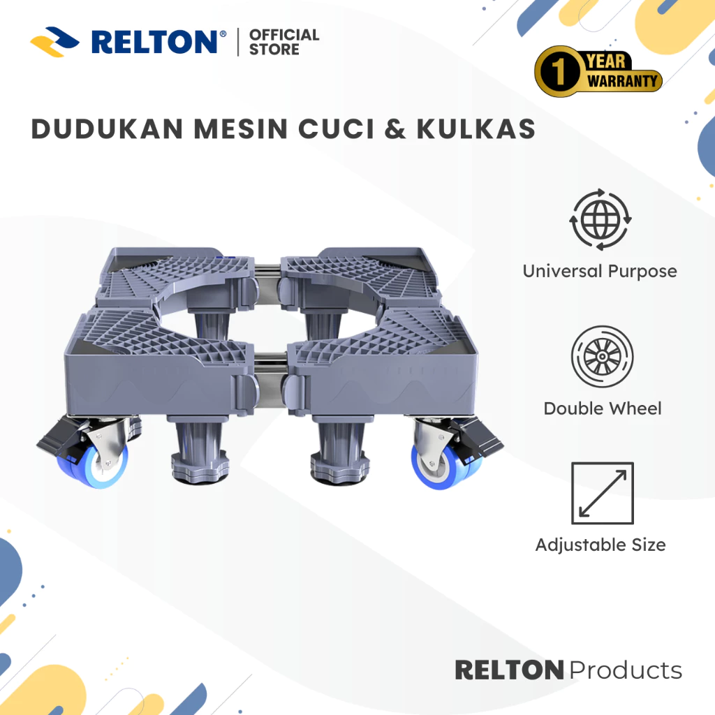 Dudukan Mesin Cuci dan Kulkas Dengan Roda Single Stainless Steel Alas Mesin Cuci Alas