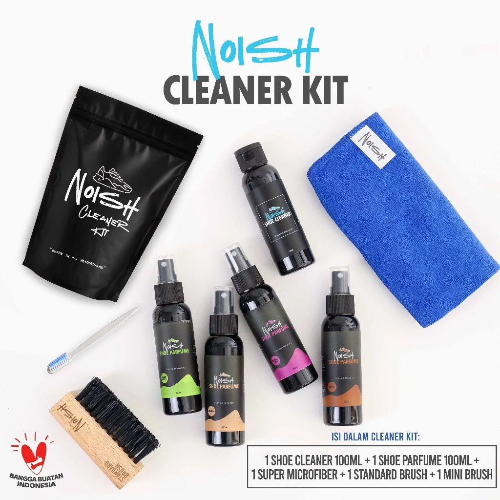 Noish - Shoe Cleaner Kit | Sabun Cuci sepatu | Perawatan & Pembersih sepatu penghilang noda