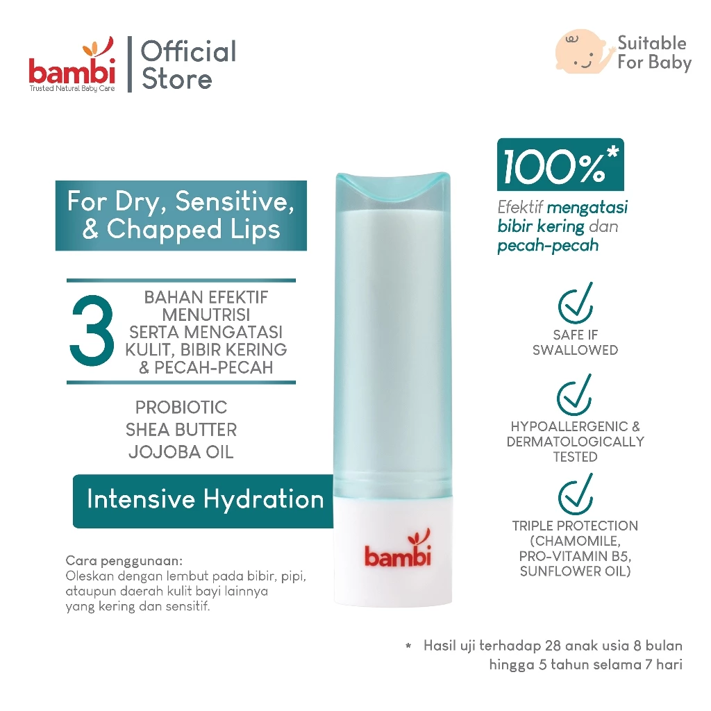 Bambi Baby Vegan Lip Balm 4gr