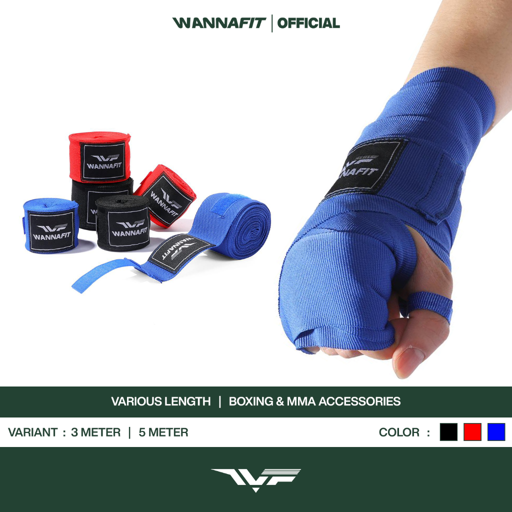 WANNAFIT Handwrap / Hand Wrap 3 Meter & 5 Meter | Aksesoris Olahraga MMA Muay Thai