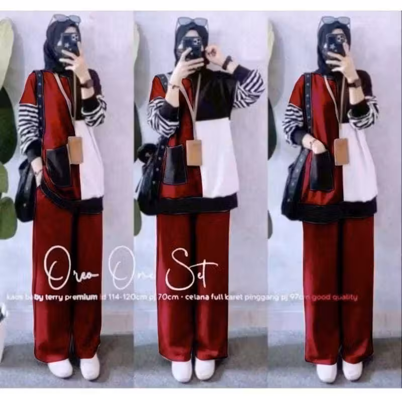 OREO SET / SET CELANA / SET BAJU MUSLIM / SETELAN WANITA CASUAL