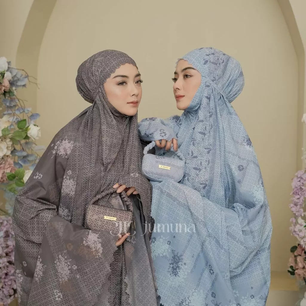 Jumuna - (Free Sajadah) Mukena 2In1 Travel Mini Parasut Korea Motif Belize Livy Sunny Lyodra Emily Daisy