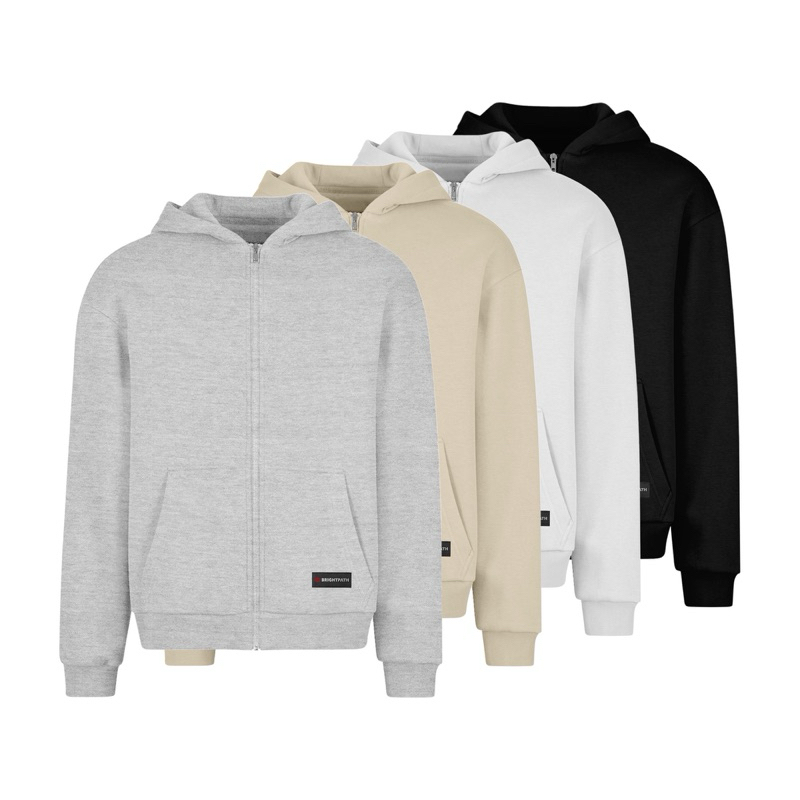 BRIGHTPATH - Zipper Hoodie Polos Full Colour Bahan Fleece Gsm 280