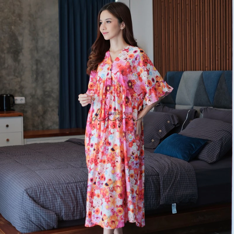 Daster Jumbo Rempel Rayon Full Kancing Busui Korea Look Kinara - Klambinyadayu