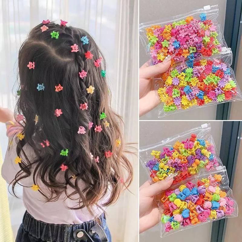MJ-50PCS FREE POUCH JEPITAN JEPIT RAMBUT KECIL BENTUK BUNGA - AKSESORIS JEPIT RAMBUT ANAK