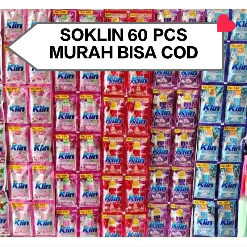 paket 60 pcs SO KLIN cair/Deterjen cair SO KLIN saset 18ml isi 60 pcs murah bisa cod
