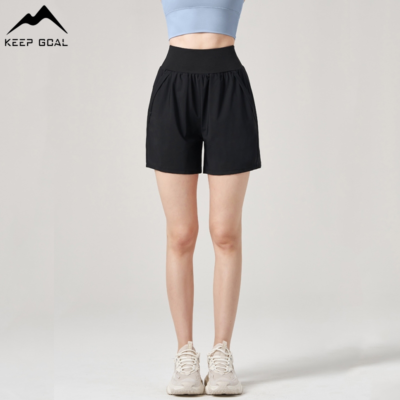 KEEP GOAL celana olahraga pendek wanita gym yoga high waist