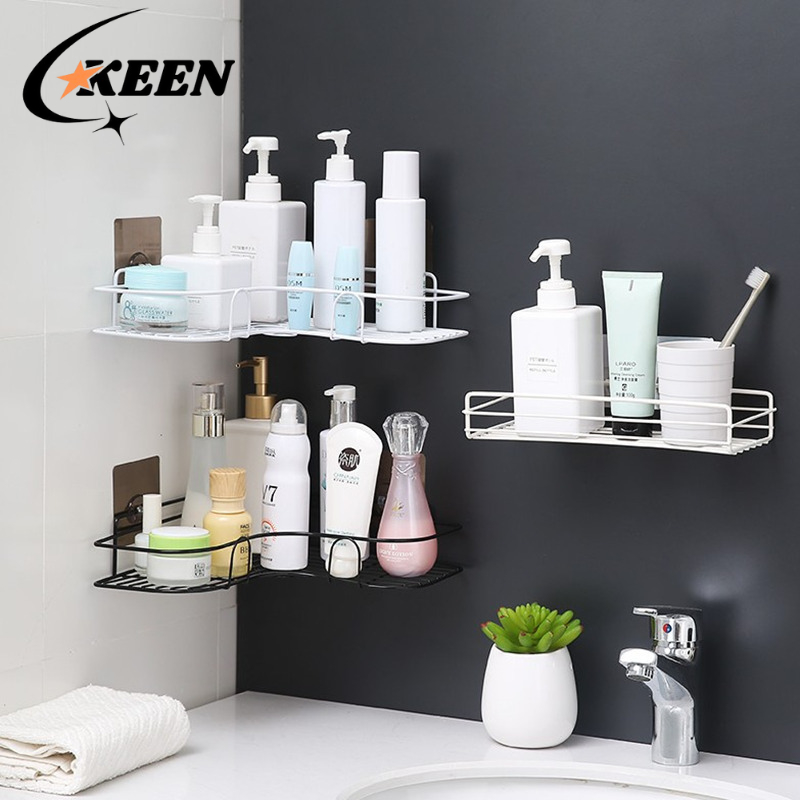 【KEEN】Rak Sudut Kamar Mandi Tempel Dinding Keramik Rak Dapur Besi Serbaguna / Rak Persegi