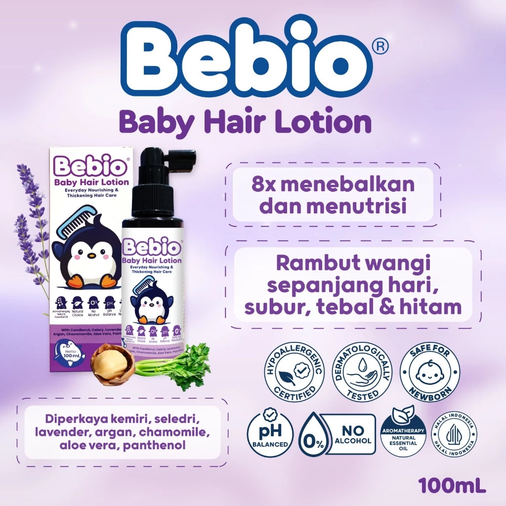 Bebio Hair Lotion100 ML Perawatan Rambut Bayi Minyak Rambut Bebio