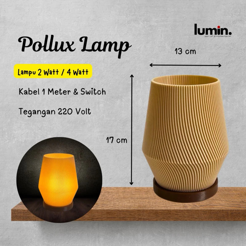 Lampu 3D Pollux Estetik Hemat Listrik 4/2W E27