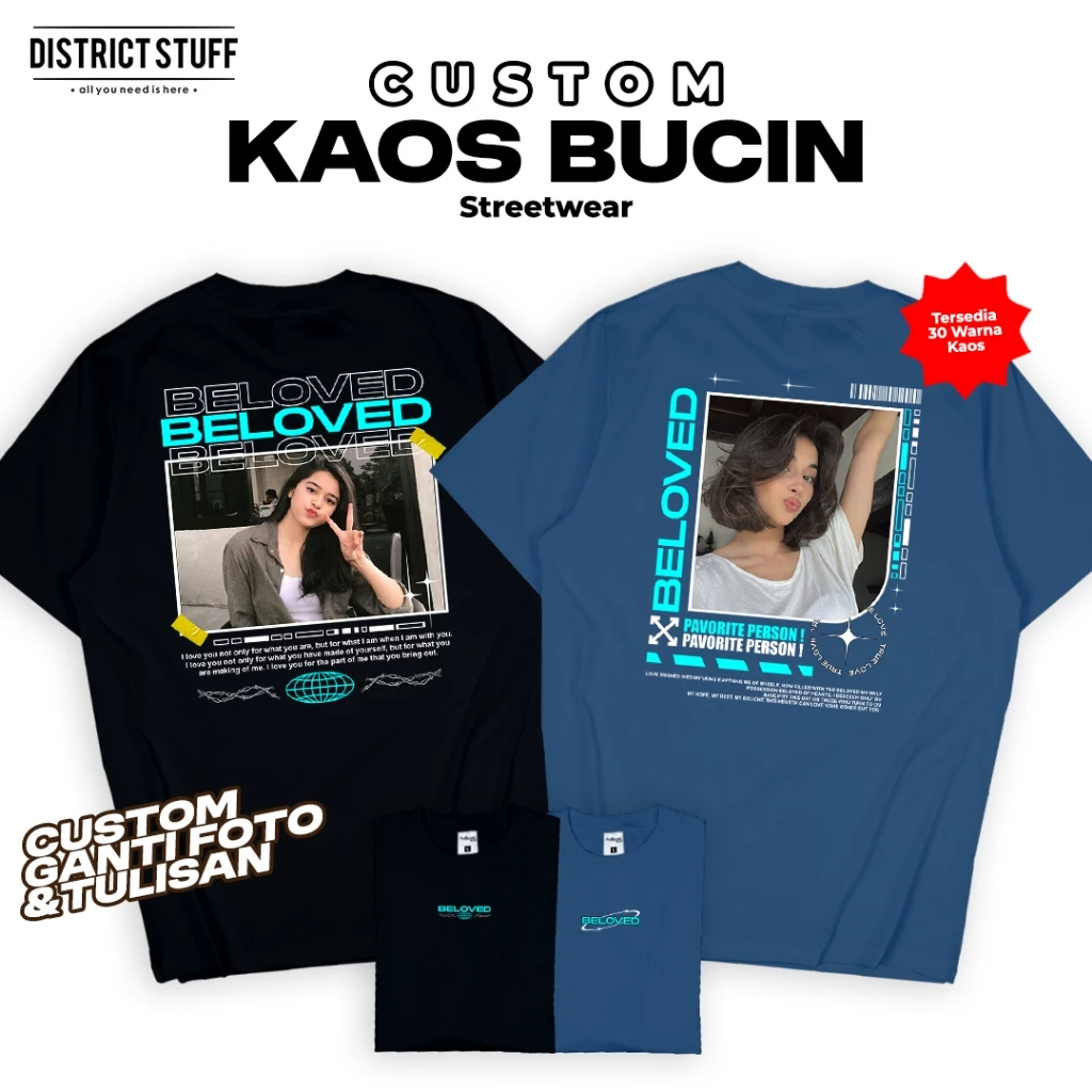Kaos Custom Foto Bucin Streetwear Pria Wanita | Design 56 - 59
