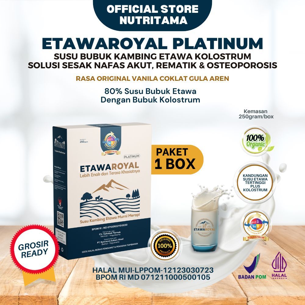 ETAWAROYAL Kolostrum Perubahan merk Etawaplus Platinum Asli 250gram | Susu Tulang Kuat