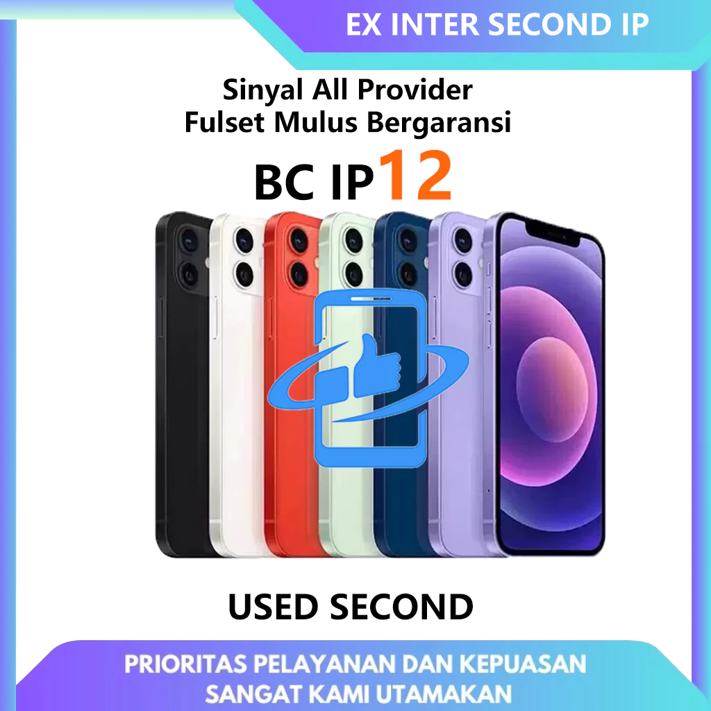 BC IPHONE 12 64GB 128GB 256GB SECOND HAND GARANSI 1 BULAN TERPERCAYA ORIGINAL FULLSET MULUS SECOND GOOD CONDITIONS BH 95+ EX INTER
