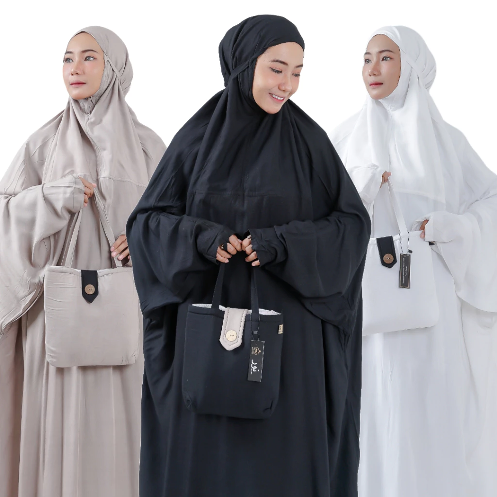 Nurhd Mukena Terusan Hadramaut Syari Polos 1