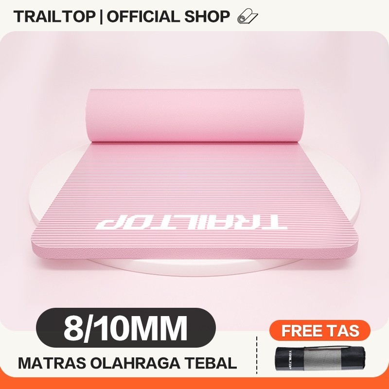 Trailtop Yoga Mat NBR Tebal 8/10MM Matras Yoga Premium Anti Slip 2 Sisi Alat Olahraga Di
