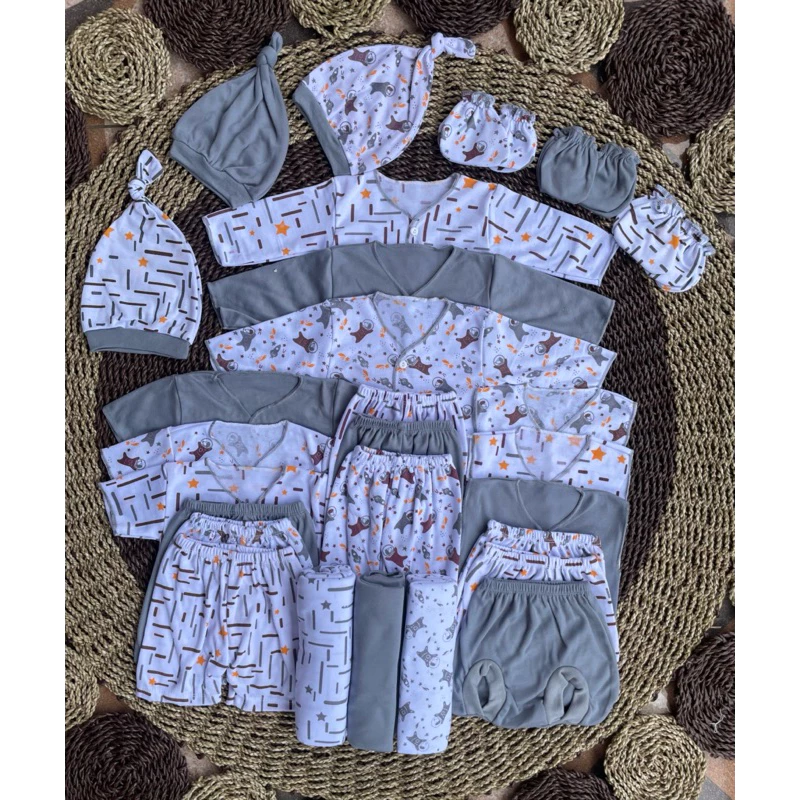 Paket 30 Pcs Persiapan Lahiran Setelan Pakaian Bayi Baru Lahir Newborn 0-3 Bulan Seri Terbaru