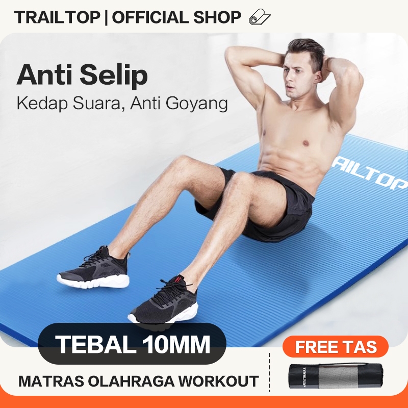TrailTop Matras Yoga Premium Anti Slip Matras Olahraga Yoga Mat Karpet Olahraga Workout