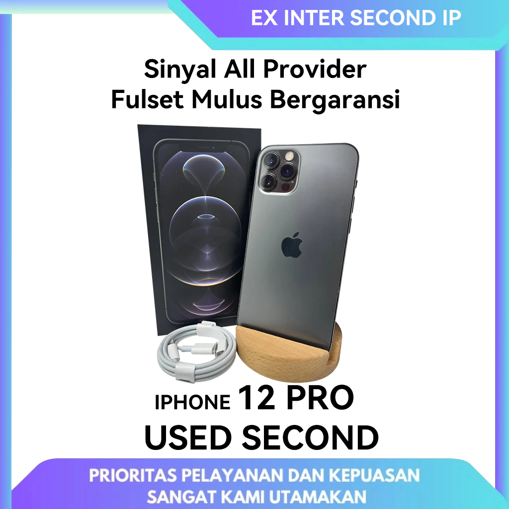 IPHONE 12 Pro 128GB 256GB SECOND HAND GARANSI 1 BULAN TERPERCAYA ORIGINAL FULLSET MULUS SECOND GOOD CONDITIONS BH 95+ EX INTER