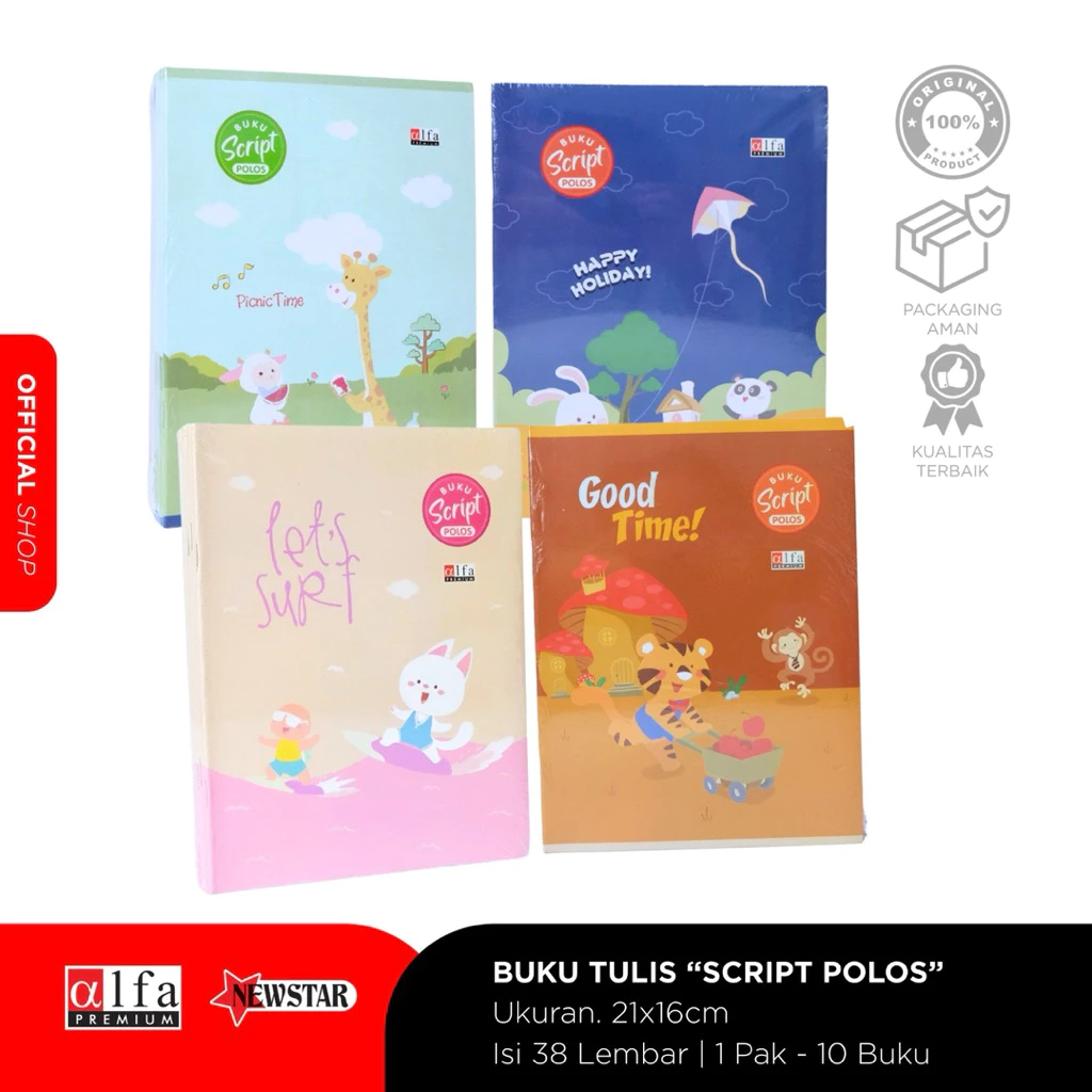 Buku Tulis Script / Polos 38 Lembar ALFA