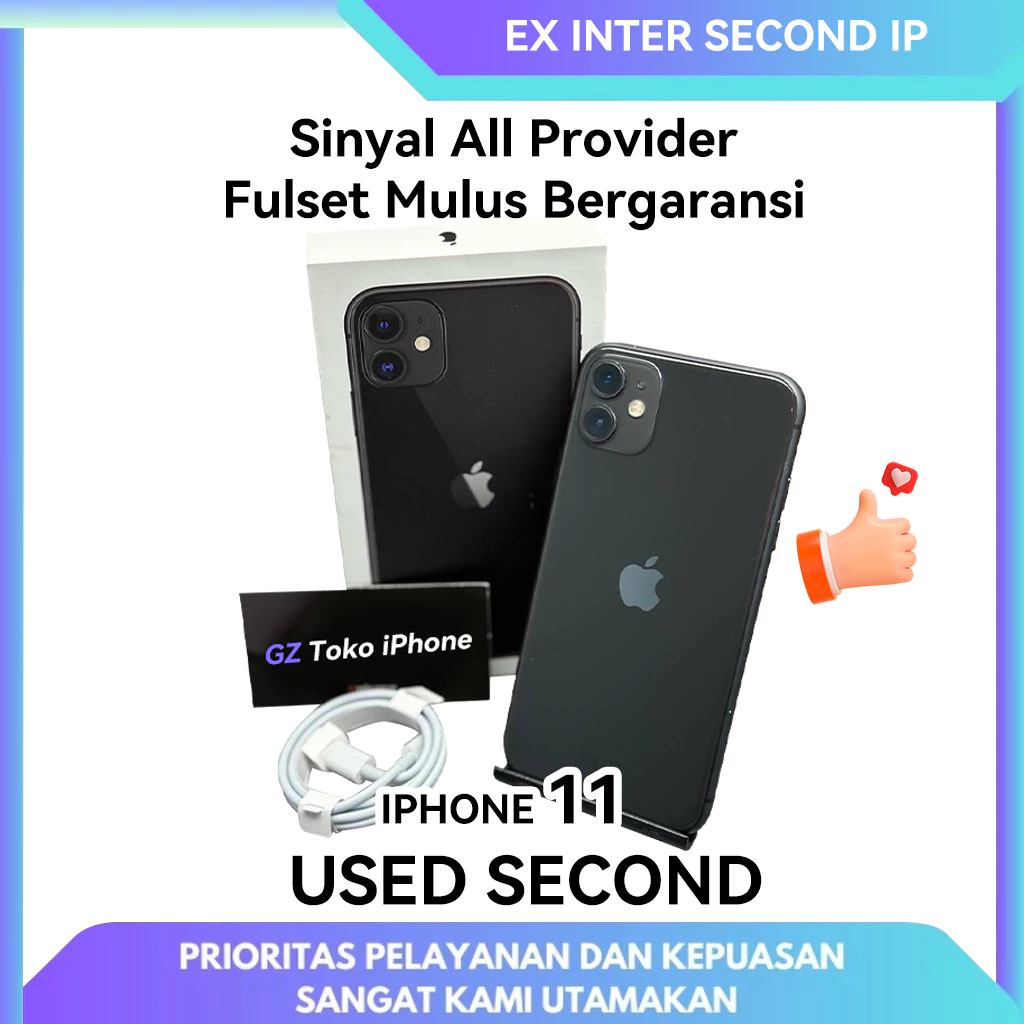 COD✅IPHONE 11 64GB 128GB 256GB SECOND HAND GARANSI 1 BULAN TERPERCAYA ORIGINAL FULLSET MULUS SECOND GOOD CONDITIONS BH 95+ EX INTER