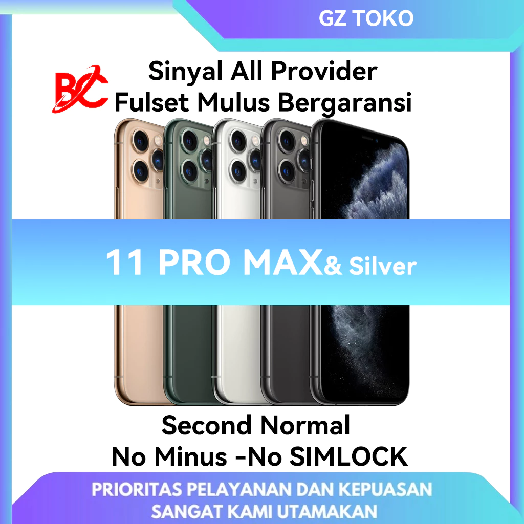 BC IP 11 PRO MAX (sinyal permanen) 64GB 256GB / Kondisi sempurna / tampak baru / Ex inter / IP 11 PRO MAX / IP 11 PRO MAX SECOND