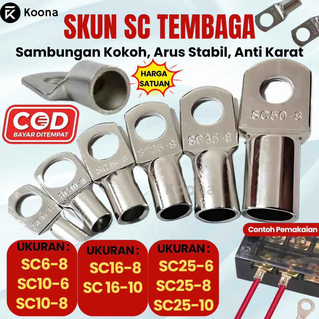 Skun Kabel SC6-6 SC6-8 SC10-6 SC10-8 SC16-8 SC 16-10 SC25-6 SC25-8 SC25-10 Sekun Scun
