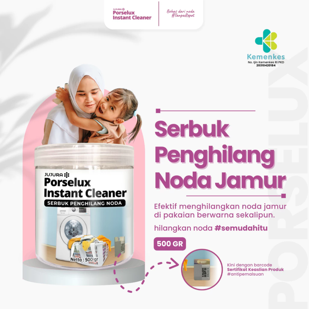 Porselux Serbuk Penghilang Noda Jamur Pakaian Noda Membandel Noda Kuning