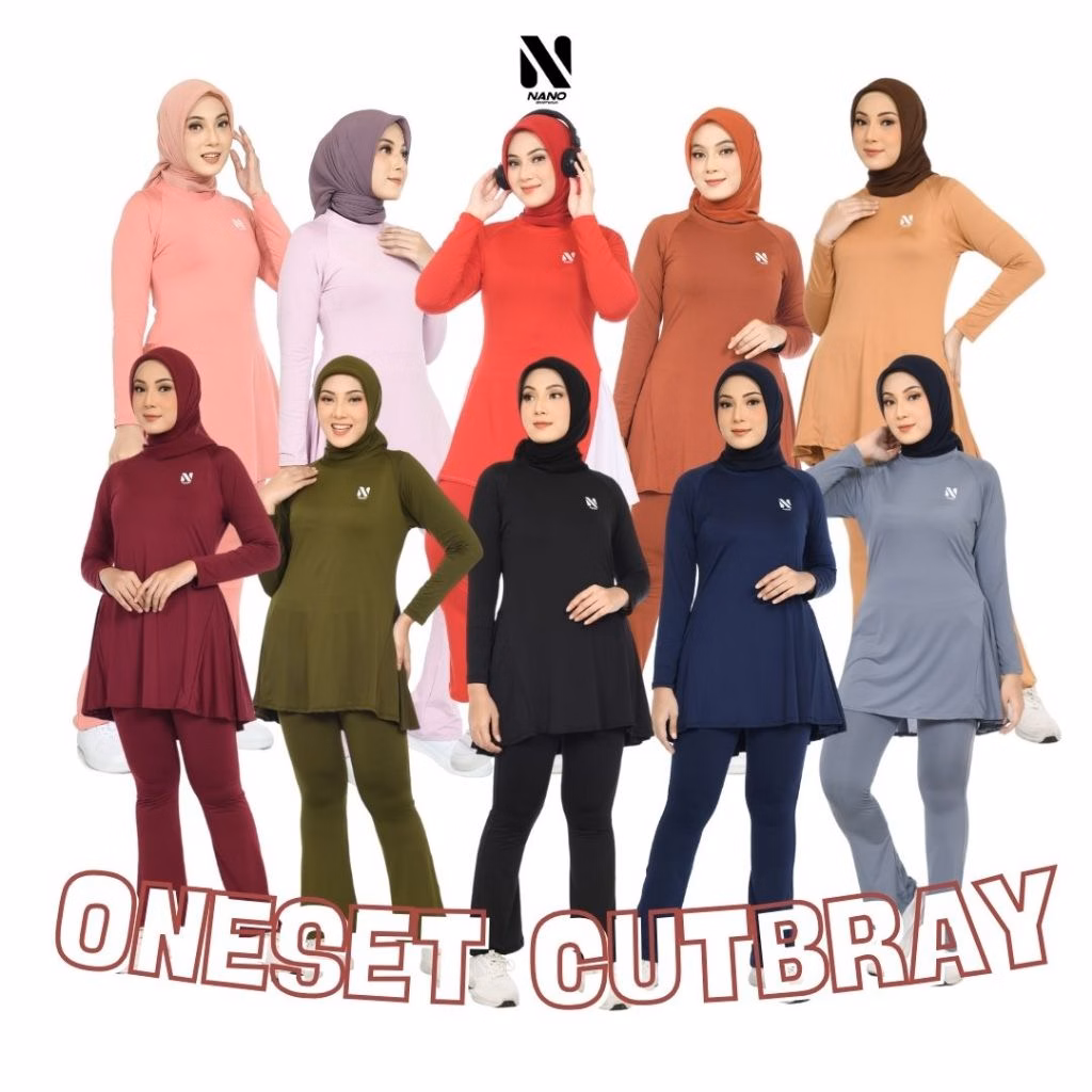 NANO SPORTSWEAR Baju Senam Muslim Wanita / Baju olahraga wanita / Baju senam muslim / Baju olahraga