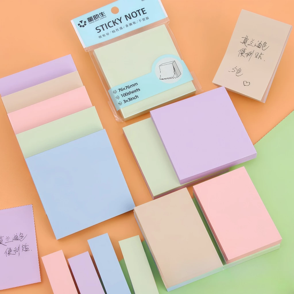 100pcs Sticky Note Kertas Polos / Sticky Notes Penanda Halaman / Stick Note / Kertas Memo