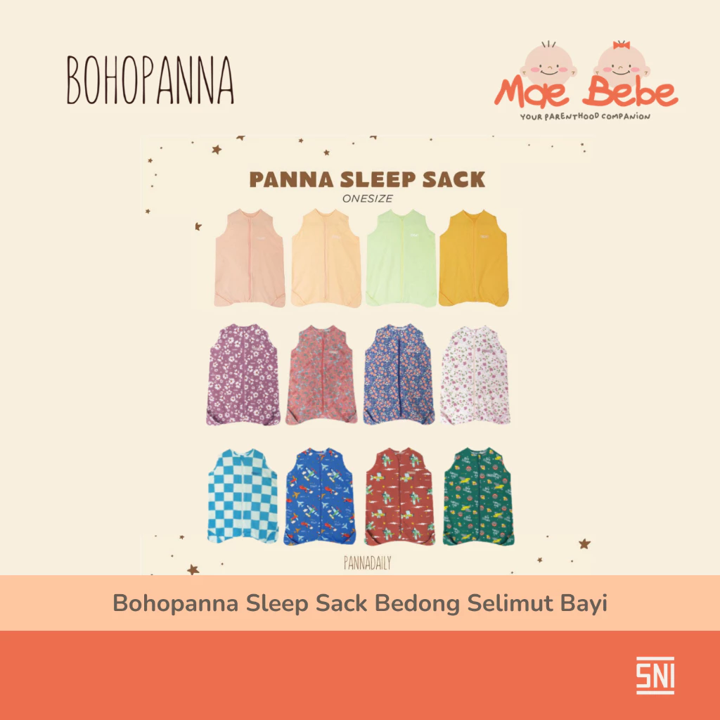 BOHOPANNA Pannadaily Sleepsack Motif & Polos Selimut Bedong Bayi Unisex
