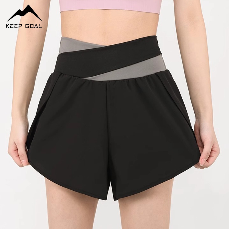 KEEP GOAL celana pendek olahraga wanita sport high waist lari jumbo