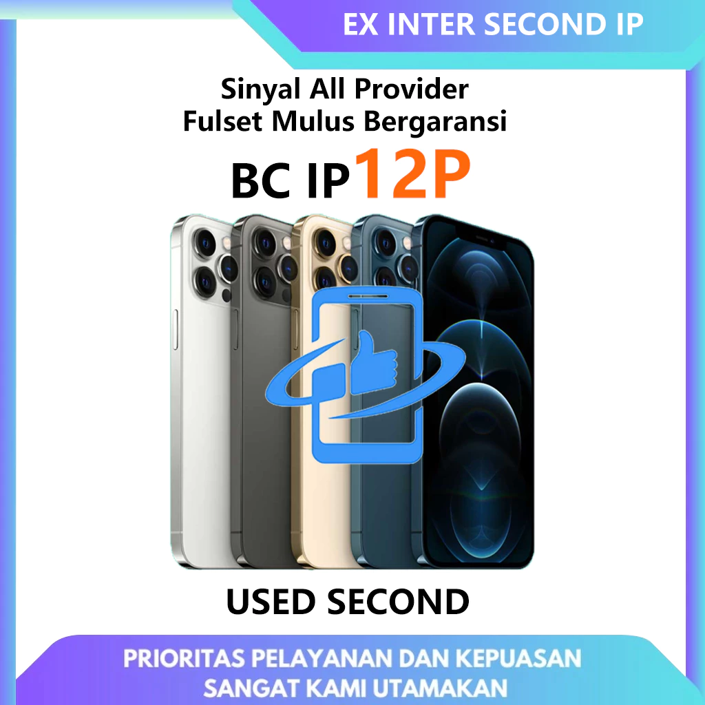 BC IPHONE 12 PRO/12 PRO MAX 64GB  256GB SECOND HAND GARANSI 1 BULAN TERPERCAYA ORIGINAL FULLSET MULUS SECOND GOOD CONDITIONS BH 95+ EX INTER