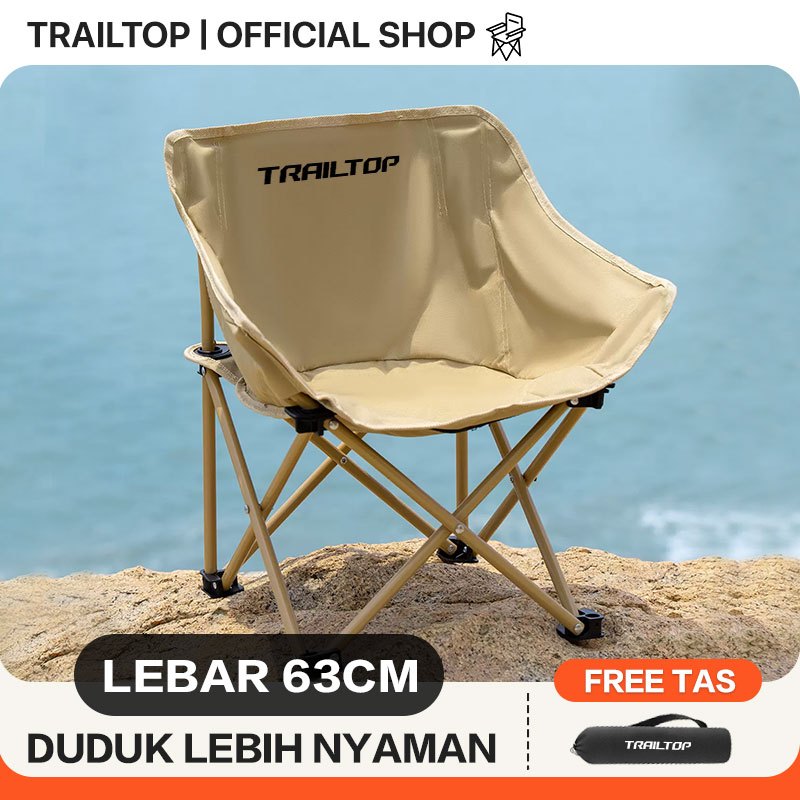 TrailTop Kursi Lipat Outdoor Kursi Camping Bulat Tahan Air Tahan Aus Dan Tahan Sobek