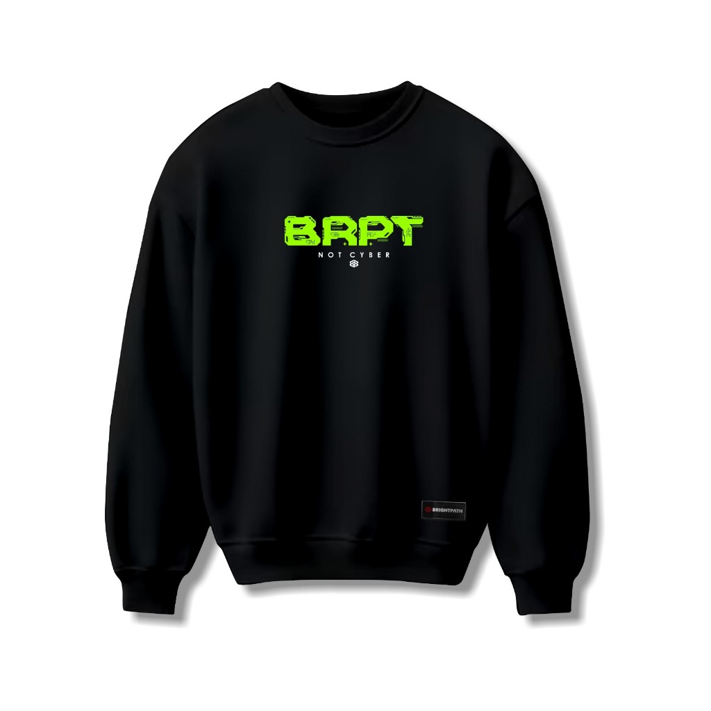 BRIGHTPATH - Sweater Crewneck Pria Hitam / Black Edition
