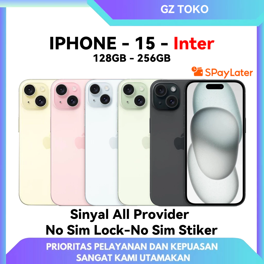 Inter - IP 15 128GB 256GB / Second BEKAS ORIGINAL 100% Seken | MULUS FULLSET / IP 15 / IP 15 Second
