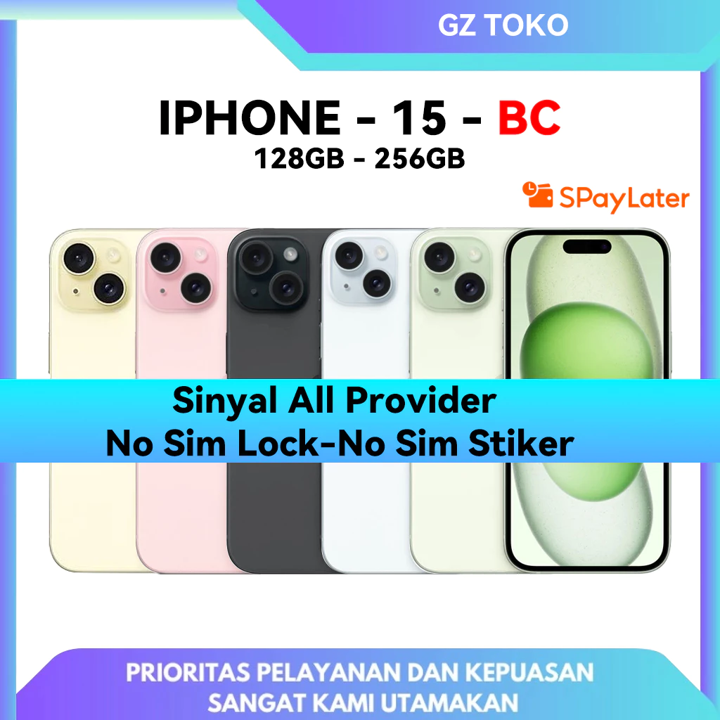 BC & IP 15 / Handphone 15 128 256 GB / Second bekas (imei Terdaftar) / IP 15 / IP 15 Second