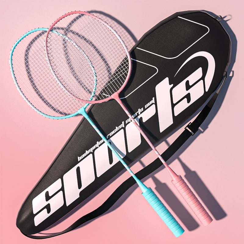 BBAK Raket Badminton GRATIS TAS & 3 KOK Raket Bulu Tangkis Dilengkapi Pegangan Spons