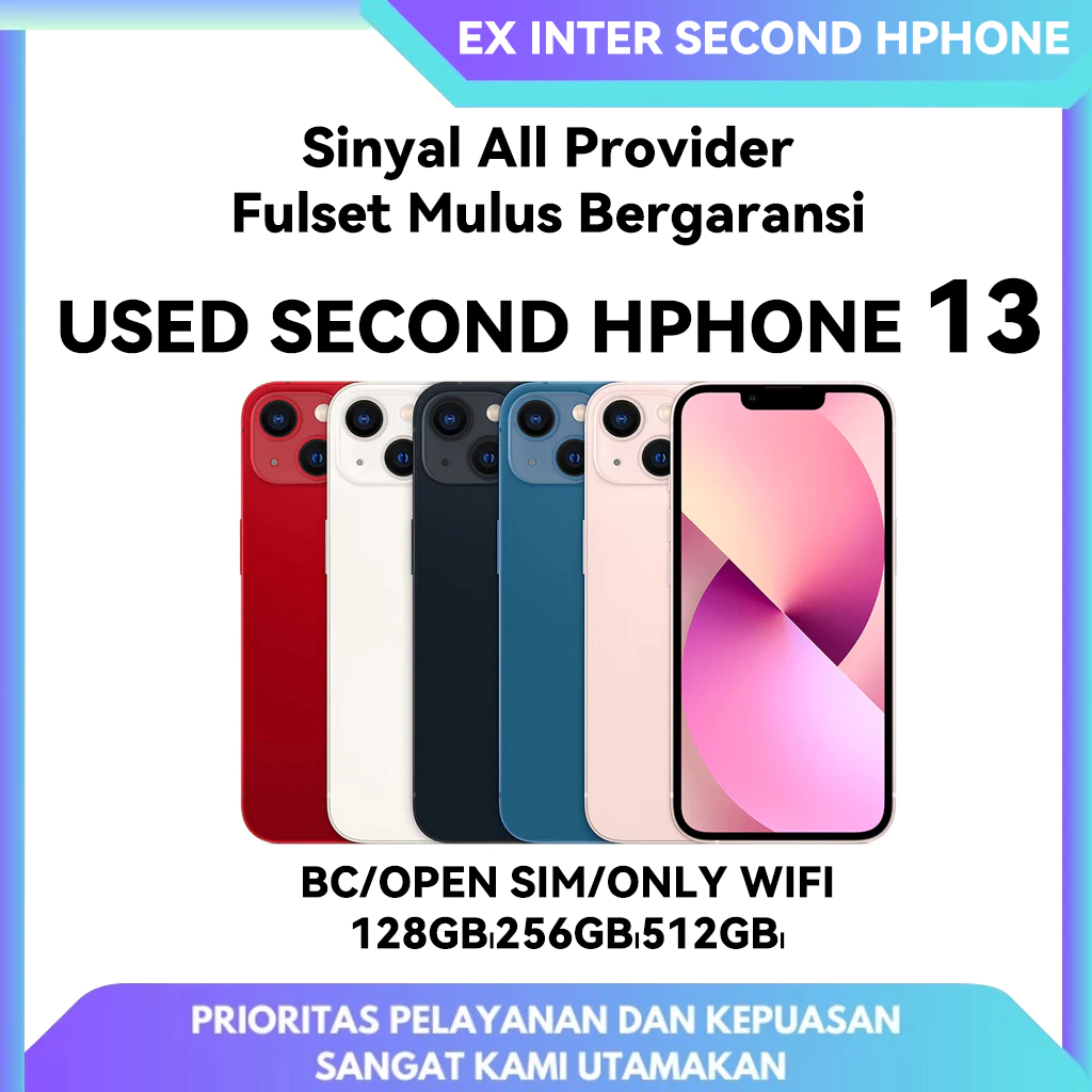 iPhone 13 & iPhone 13 Mini 128GB 256GB Second Mulus 100% Original Fullset