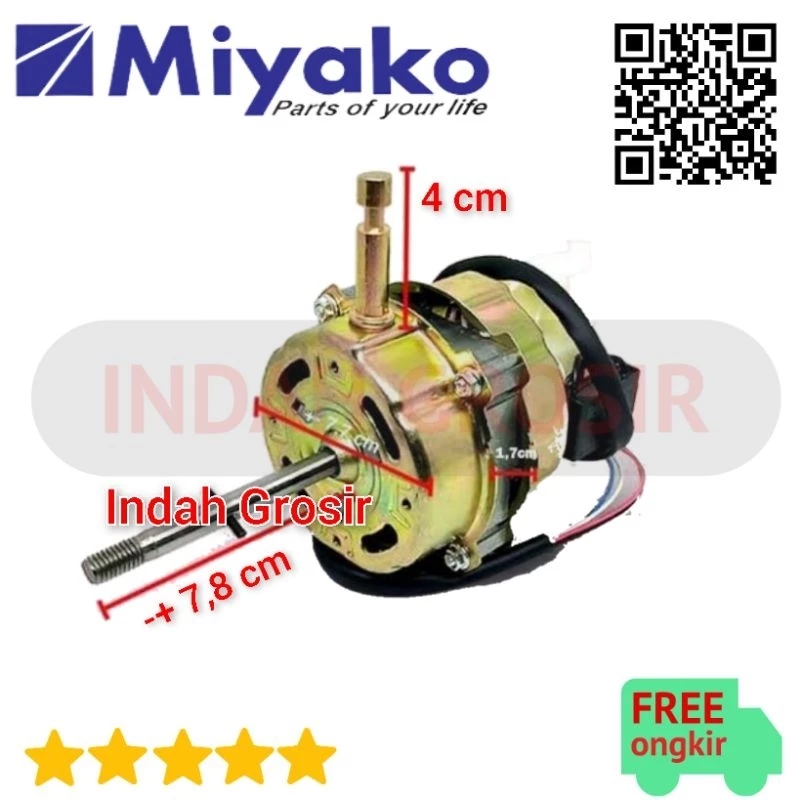 DINAMO mesin Kipas angin MIYAKO 16 inch - 7116 tiang kaki pendek 4 cm