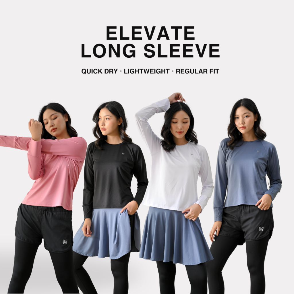 Atalon Women Elevate Long Sleeve, Kaos Olahraga Lengan Panjang Wanita Lari/Yoga/Gym