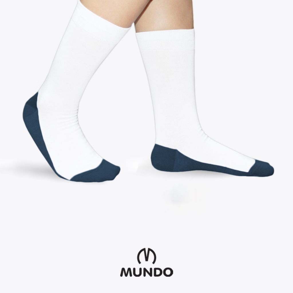 MUNDO School Sock SD SMP SMA Knee - Kaos Kaki Anak Sekolah Sebetis Telapak Warna