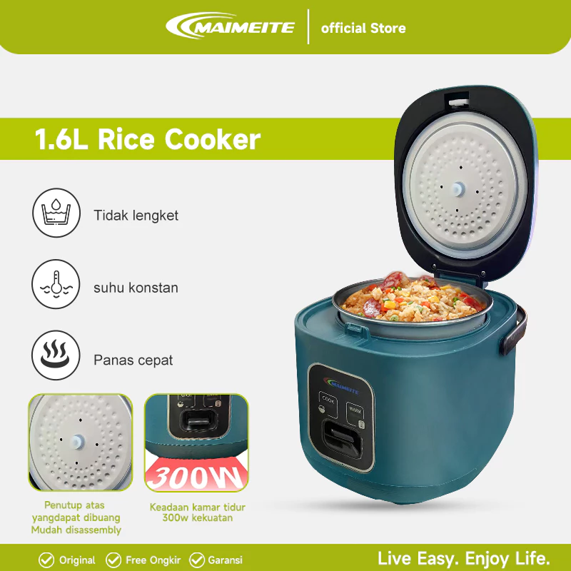 MAIMEITE Rice Cooker Magic Com 1.6L Mini / Portable / Travel Version / Student Version MTDFB-3-01
