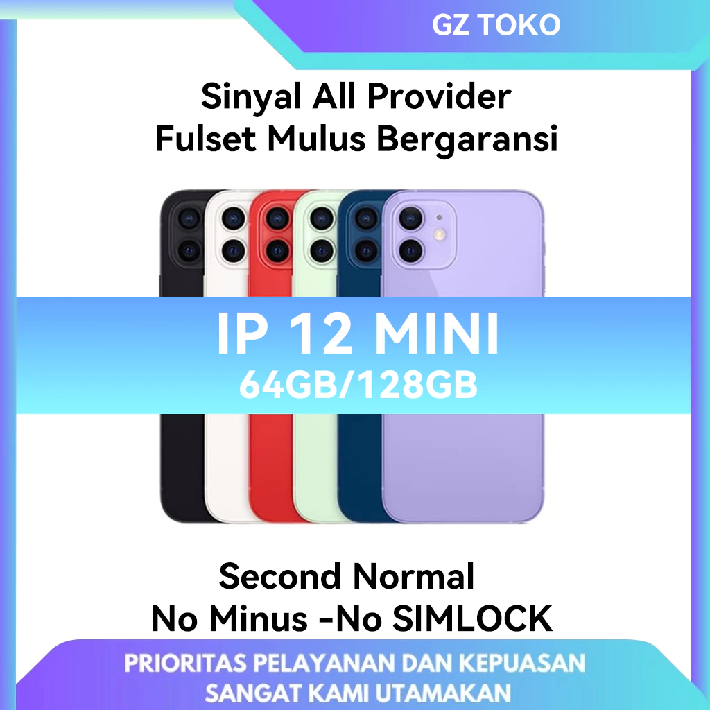 IP 12 MINI Hand Iphone Second Bekas IP 12 MINI 64GB 128GB / Kondisi sempurna / tampak baru / Battery Health 90% UP /Ex inter / IP 12 / IP 12 MINI / IP 12 SECOND / IP IBOX 12