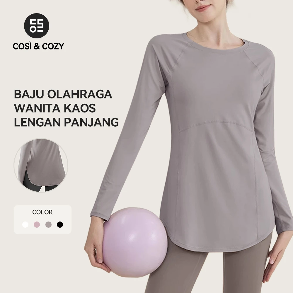 COSI COZY Kaos Baju Olahraga Wanita Kaos Atau Atasan Olahraga Wanita Lengan Panjang